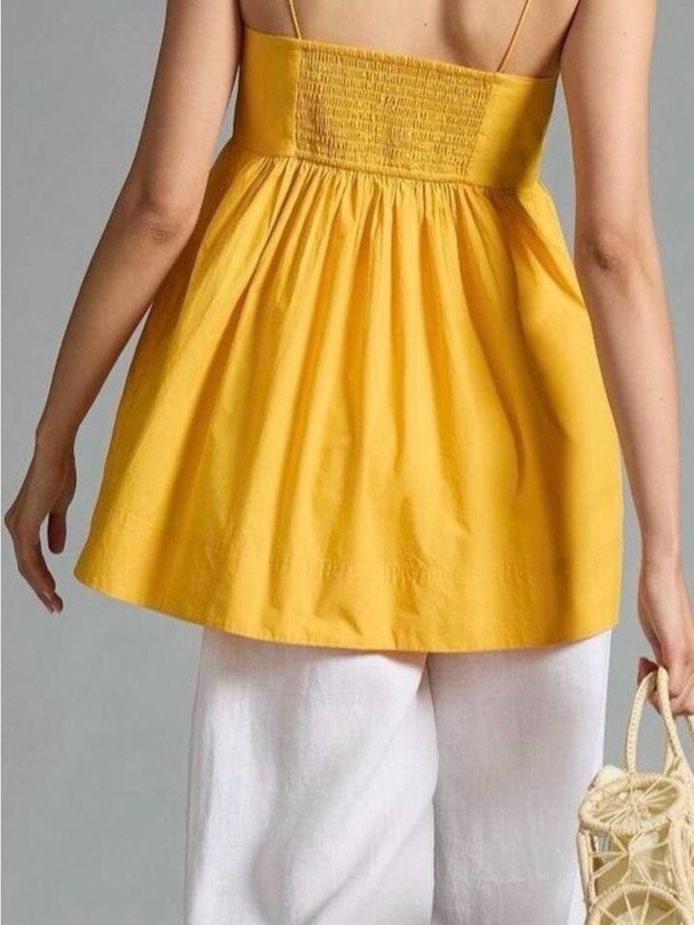 Maeve Anthropologie Boho Chic Minimalistic Pleated Babydoll Tunic Top medium - Picture 4 of 11